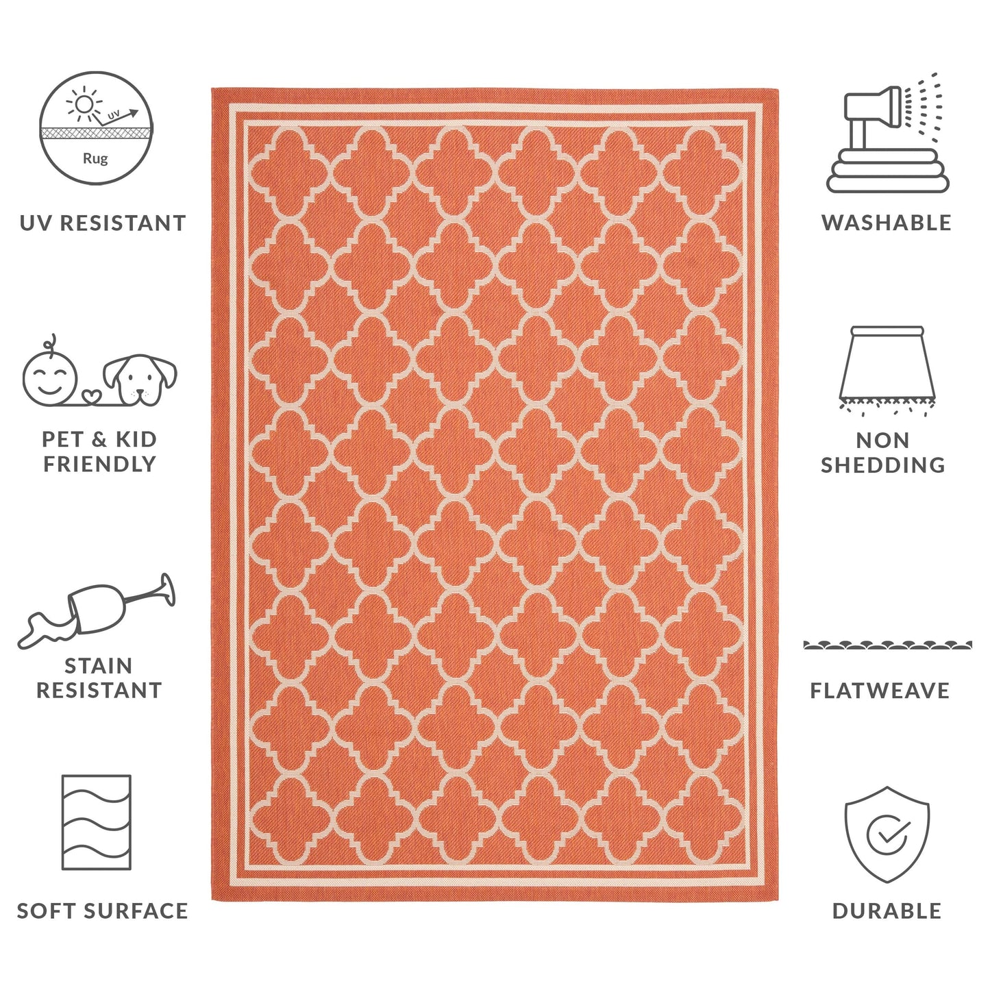 Tapis de jardin imperméable d'intérieur/extérieur SAFAVIEH Courtyard Kristelle