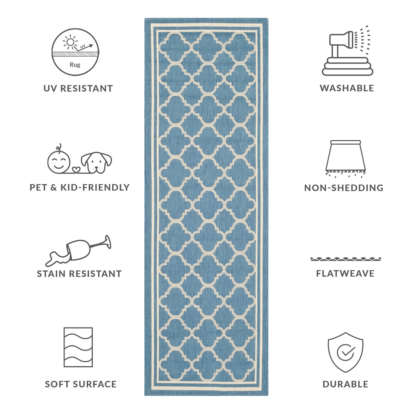 Tapis de jardin imperméable d'intérieur/extérieur SAFAVIEH Courtyard Kristelle