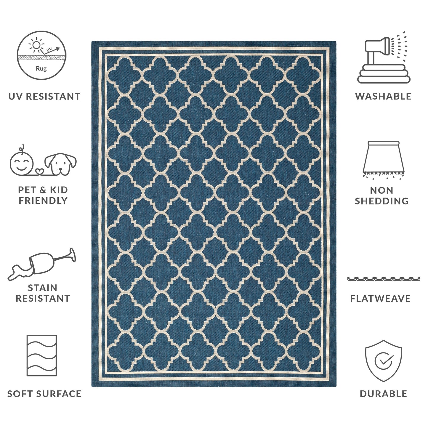Tapis de jardin imperméable d'intérieur/extérieur SAFAVIEH Courtyard Kristelle