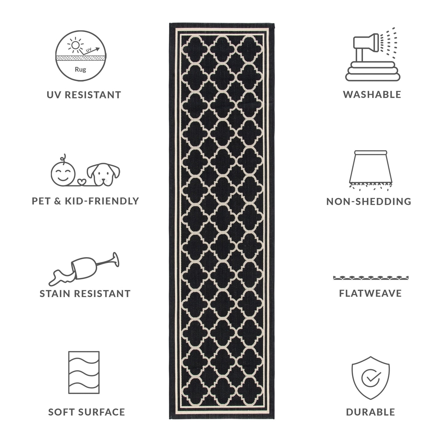 Tapis de jardin imperméable d'intérieur/extérieur SAFAVIEH Courtyard Kristelle
