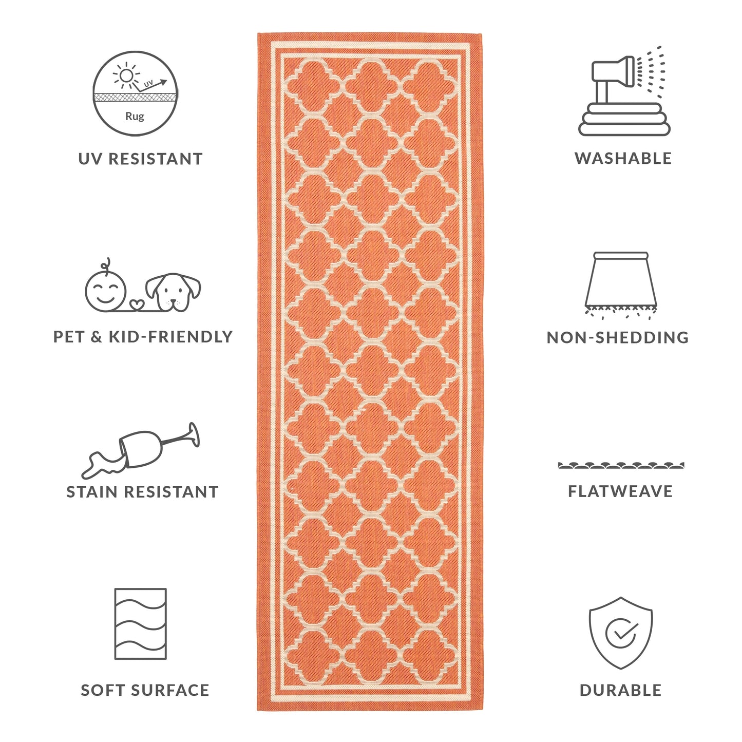 Tapis de jardin imperméable d'intérieur/extérieur SAFAVIEH Courtyard Kristelle