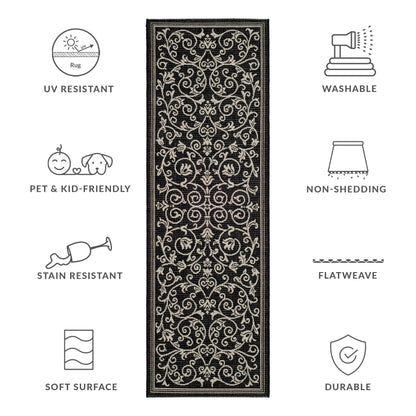 Tapis de jardin imperméable d'intérieur/extérieur SAFAVIEH Courtyard Miljeta