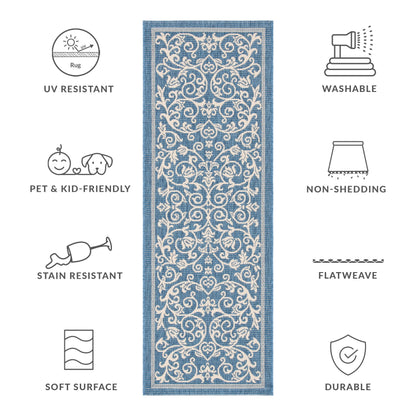 Tapis de jardin imperméable d'intérieur/extérieur SAFAVIEH Courtyard Miljeta