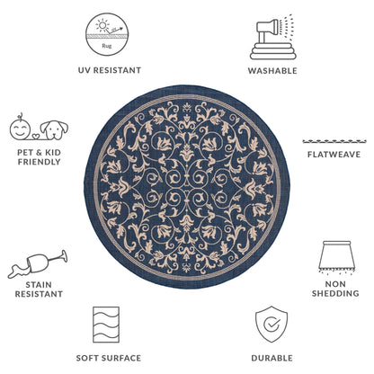 Tapis de jardin imperméable d'intérieur/extérieur SAFAVIEH Courtyard Miljeta