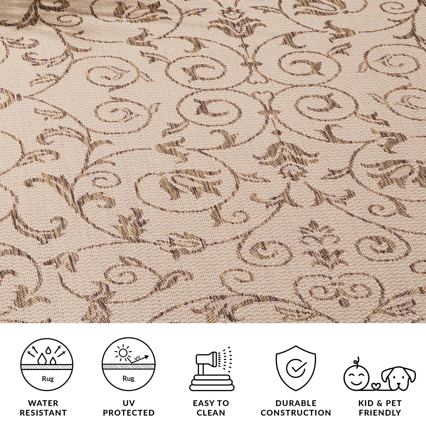 Tapis de jardin imperméable d'intérieur/extérieur SAFAVIEH Courtyard Miljeta