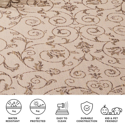 Tapis de jardin imperméable d'intérieur/extérieur SAFAVIEH Courtyard Miljeta