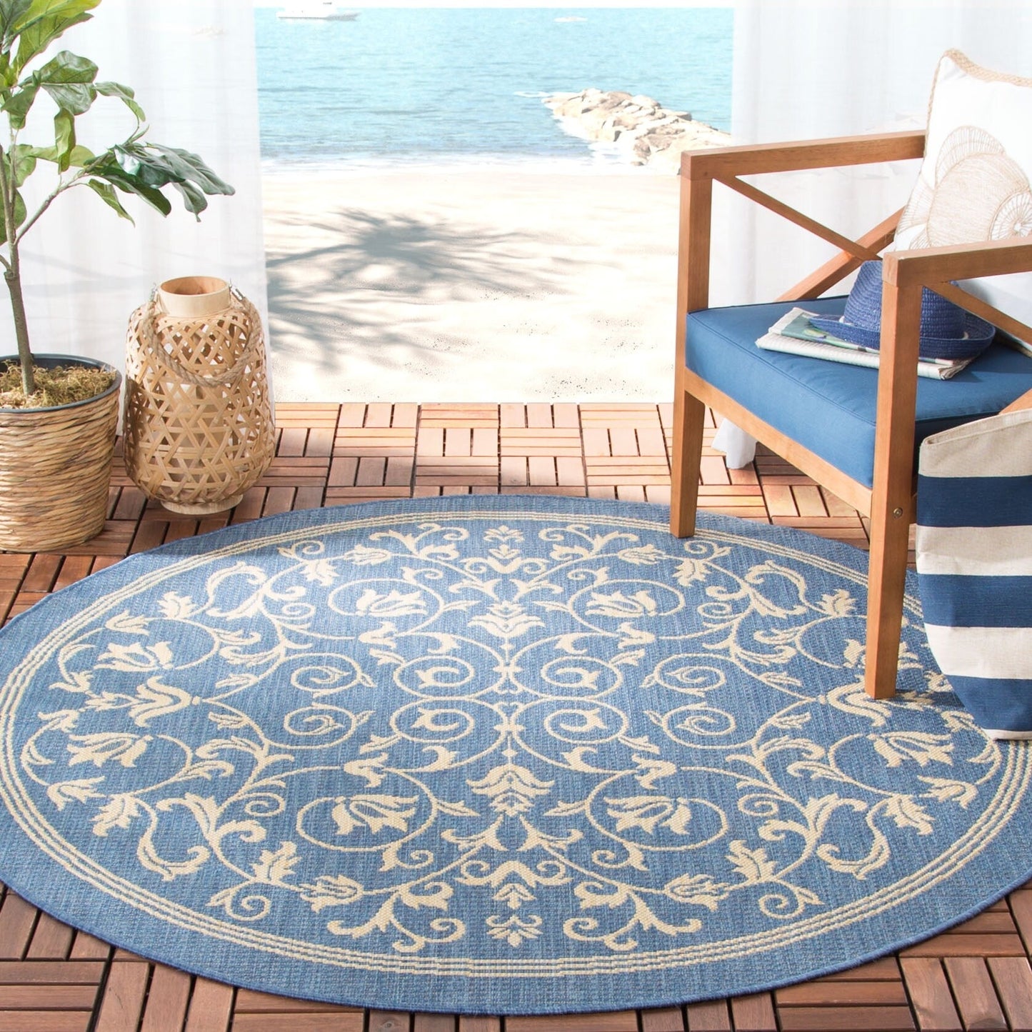 Tapis de jardin imperméable d'intérieur/extérieur SAFAVIEH Courtyard Miljeta