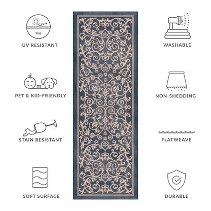 Tapis de jardin imperméable d'intérieur/extérieur SAFAVIEH Courtyard Miljeta