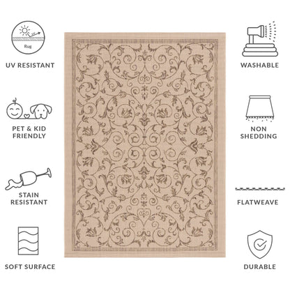 Tapis de jardin imperméable d'intérieur/extérieur SAFAVIEH Courtyard Miljeta