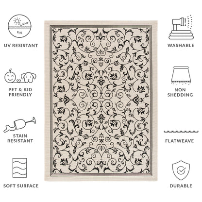 Tapis de jardin imperméable d'intérieur/extérieur SAFAVIEH Courtyard Miljeta