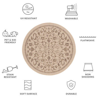 Tapis de jardin imperméable d'intérieur/extérieur SAFAVIEH Courtyard Miljeta