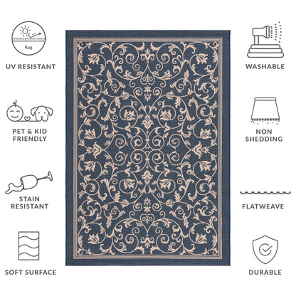 Tapis de jardin imperméable d'intérieur/extérieur SAFAVIEH Courtyard Miljeta