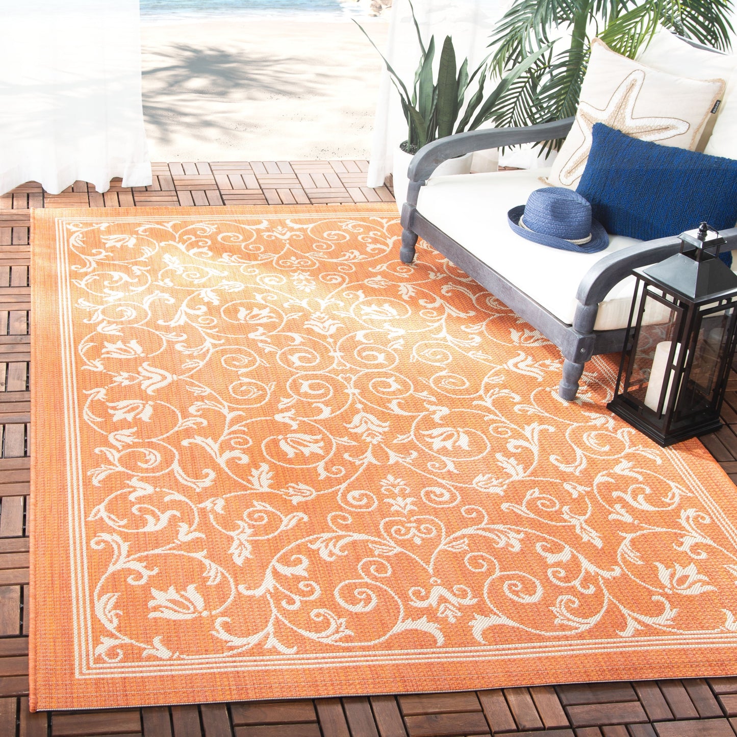 Tapis de jardin imperméable d'intérieur/extérieur SAFAVIEH Courtyard Miljeta