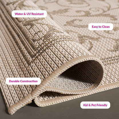 Tapis de jardin imperméable d'intérieur/extérieur SAFAVIEH Courtyard Miljeta