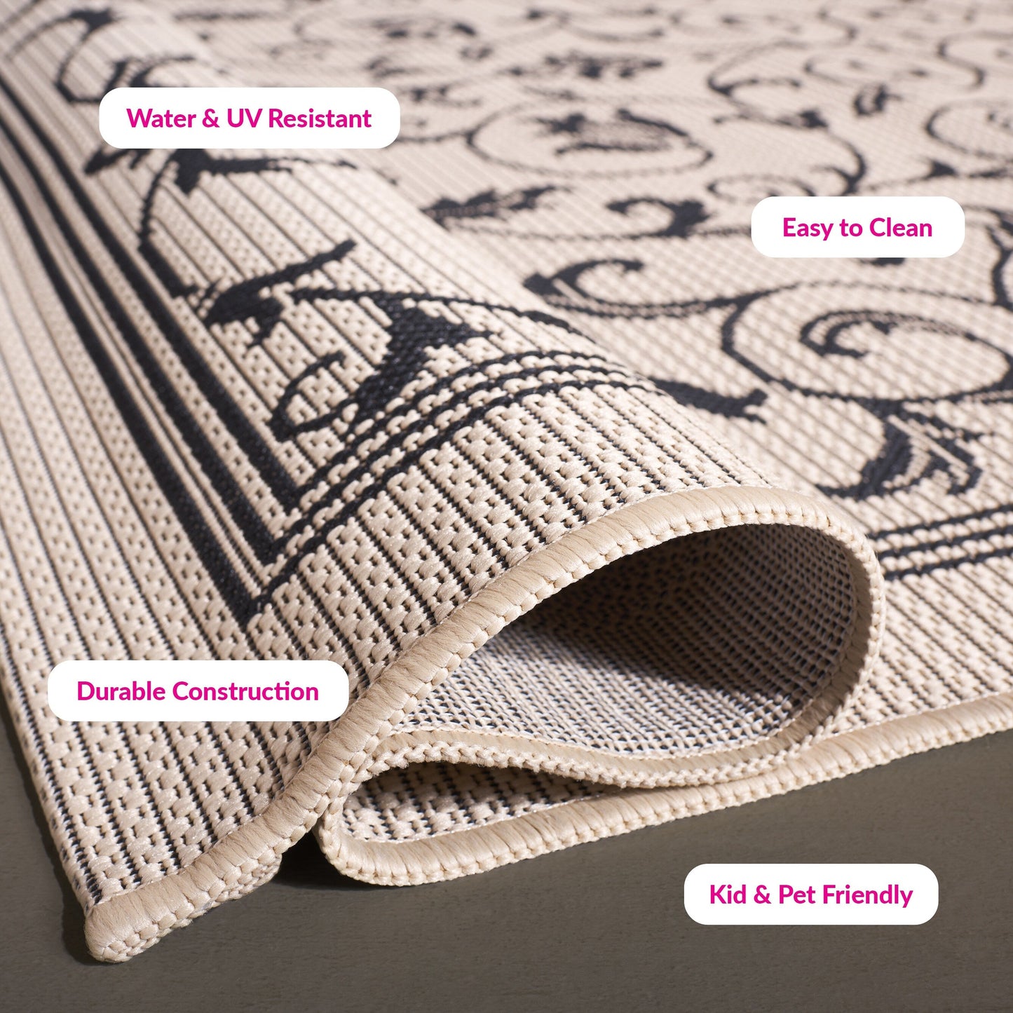 Tapis de jardin imperméable d'intérieur/extérieur SAFAVIEH Courtyard Miljeta