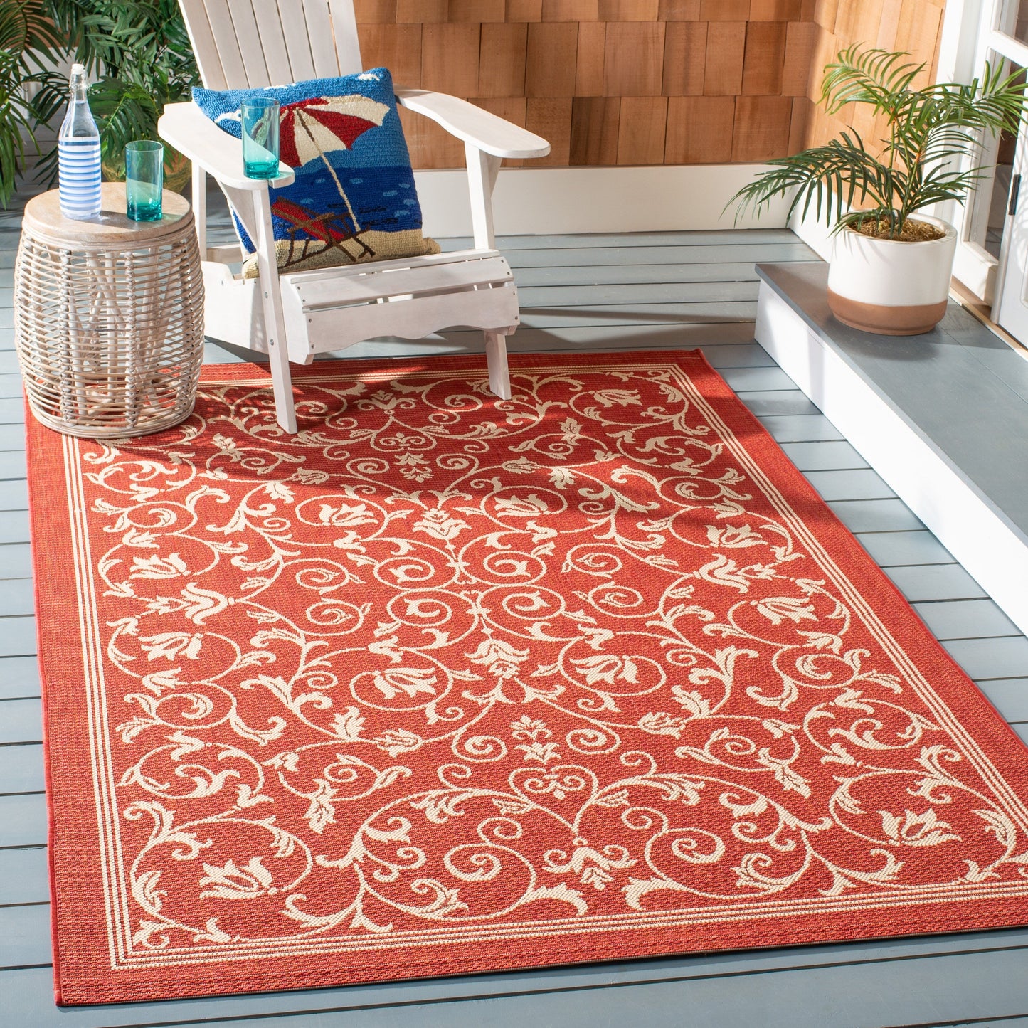 Tapis de jardin imperméable d'intérieur/extérieur SAFAVIEH Courtyard Miljeta