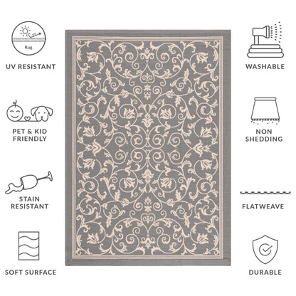 Tapis de jardin imperméable d'intérieur/extérieur SAFAVIEH Courtyard Miljeta