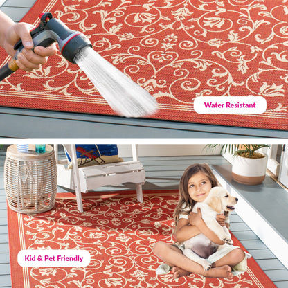 Tapis de jardin imperméable d'intérieur/extérieur SAFAVIEH Courtyard Miljeta