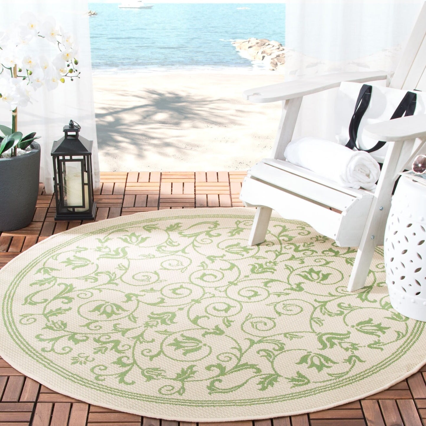 Tapis de jardin imperméable d'intérieur/extérieur SAFAVIEH Courtyard Miljeta