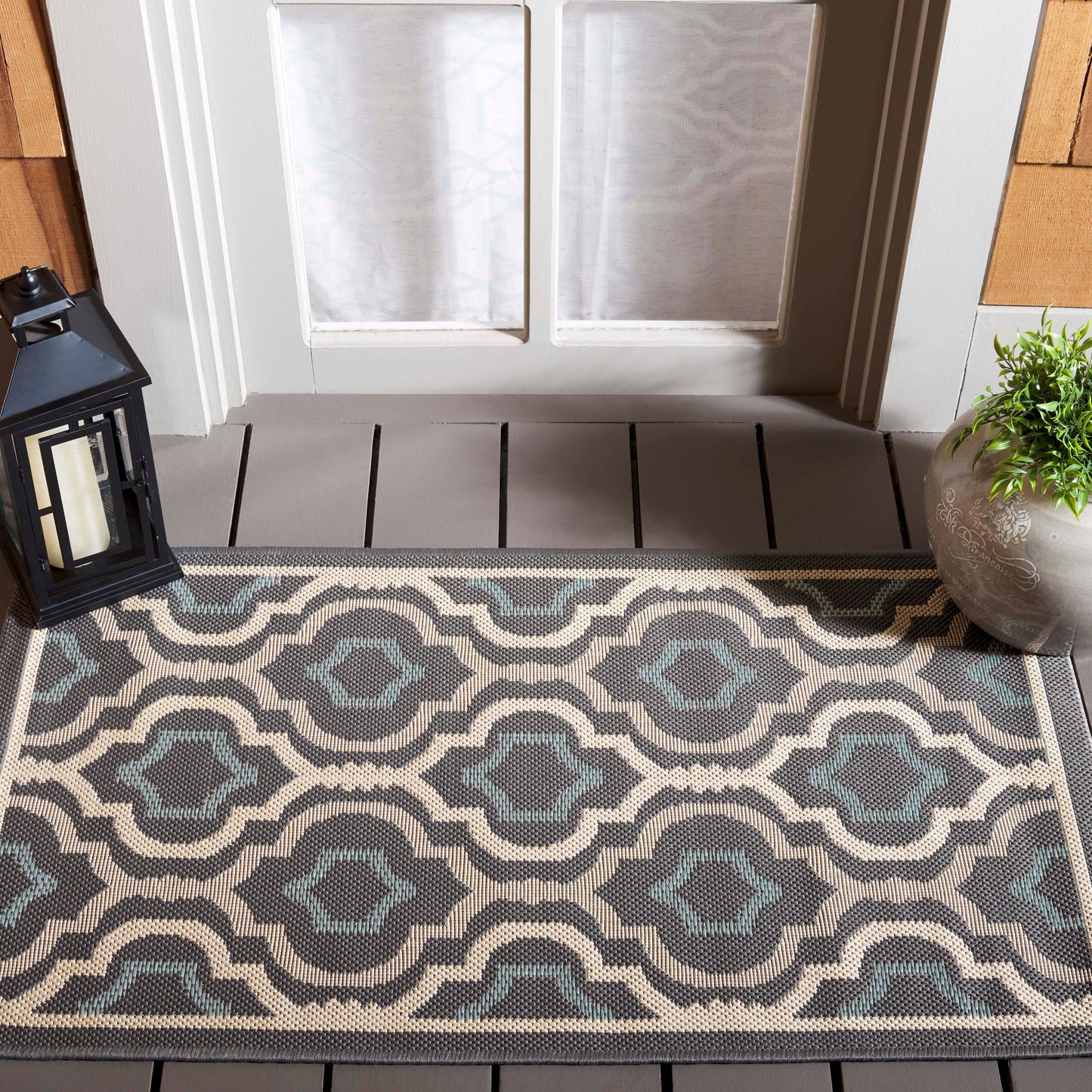 Tapis de jardin imperméable pour intérieur/extérieur SAFAVIEH Courtyard Oyvor