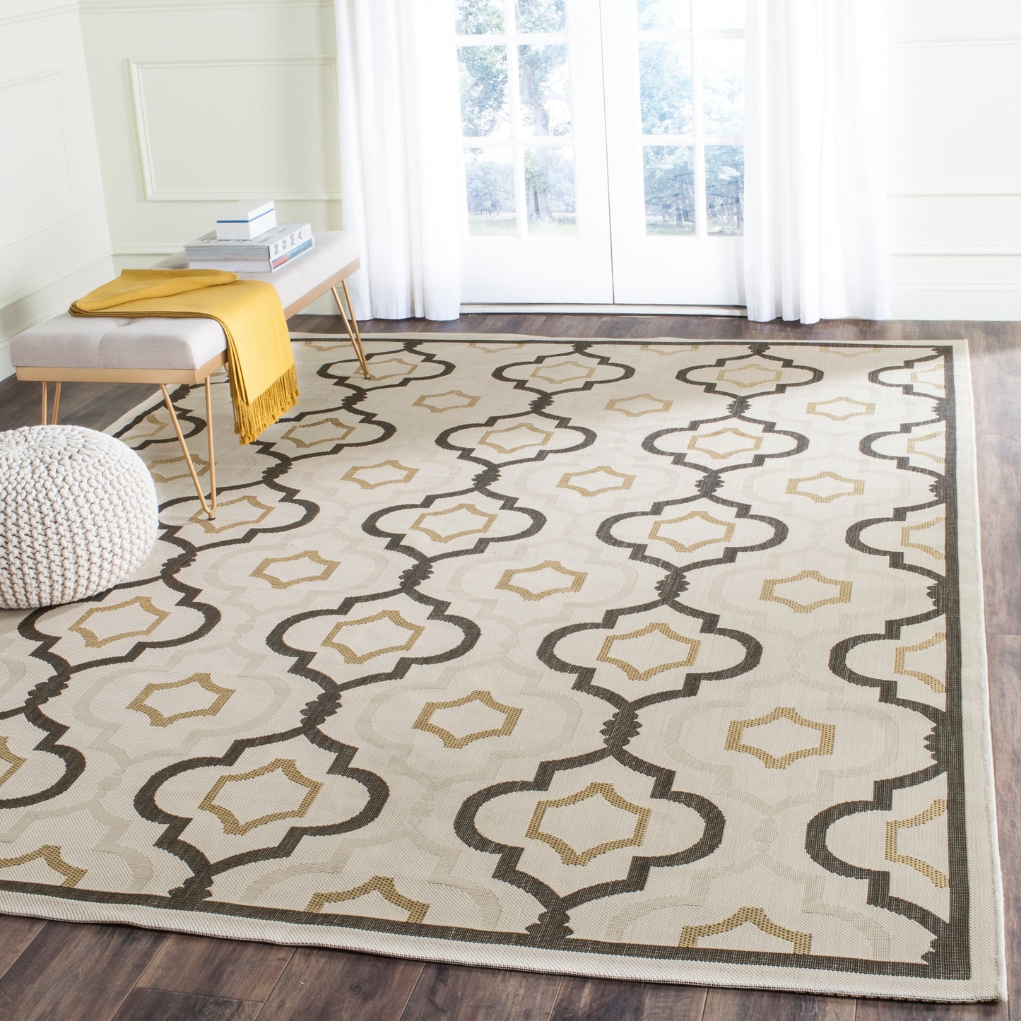 Tapis de jardin imperméable pour intérieur/extérieur SAFAVIEH Courtyard Oyvor