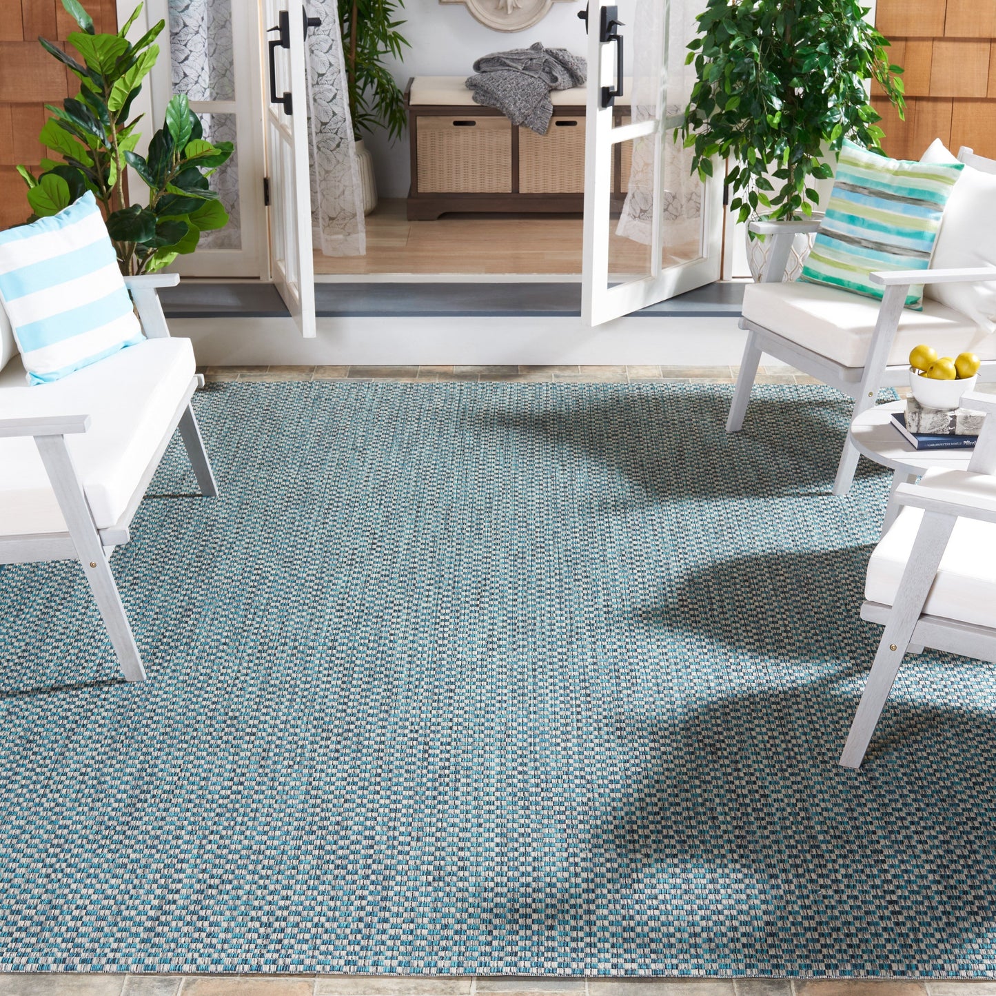Tapis de jardin imperméable pour intérieur/extérieur SAFAVIEH Courtyard Ragini