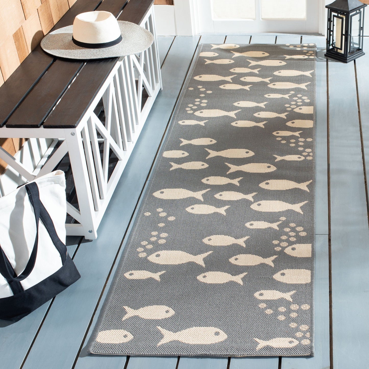 Tapis de jardin imperméable pour intérieur/extérieur SAFAVIEH Courtyard Ragne