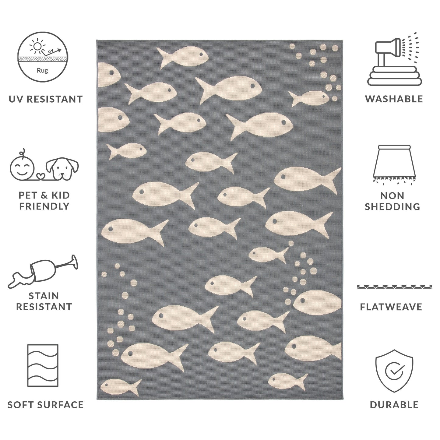 Tapis de jardin imperméable pour intérieur/extérieur SAFAVIEH Courtyard Ragne