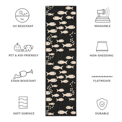 Tapis de jardin imperméable pour intérieur/extérieur SAFAVIEH Courtyard Ragne