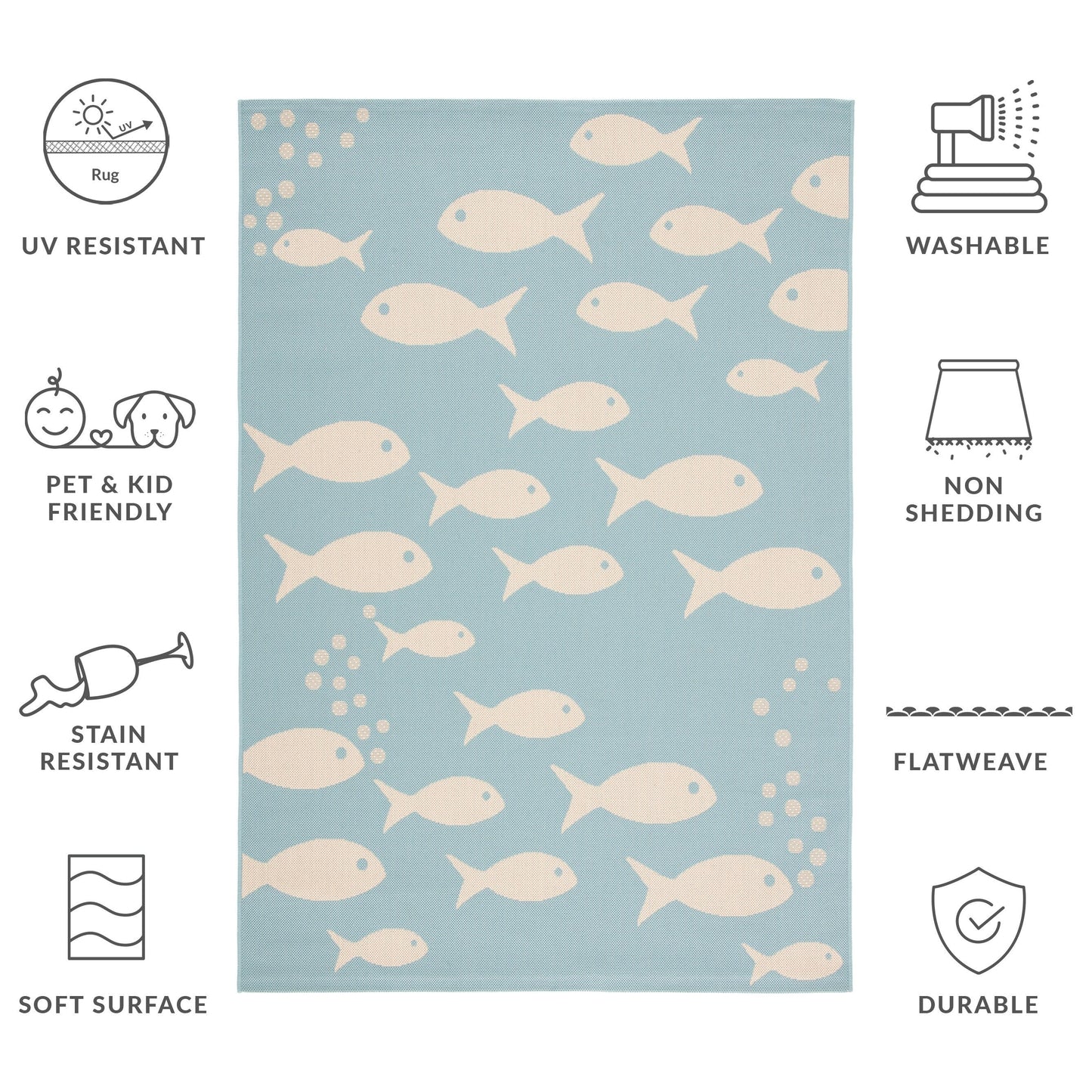 Tapis de jardin imperméable pour intérieur/extérieur SAFAVIEH Courtyard Ragne