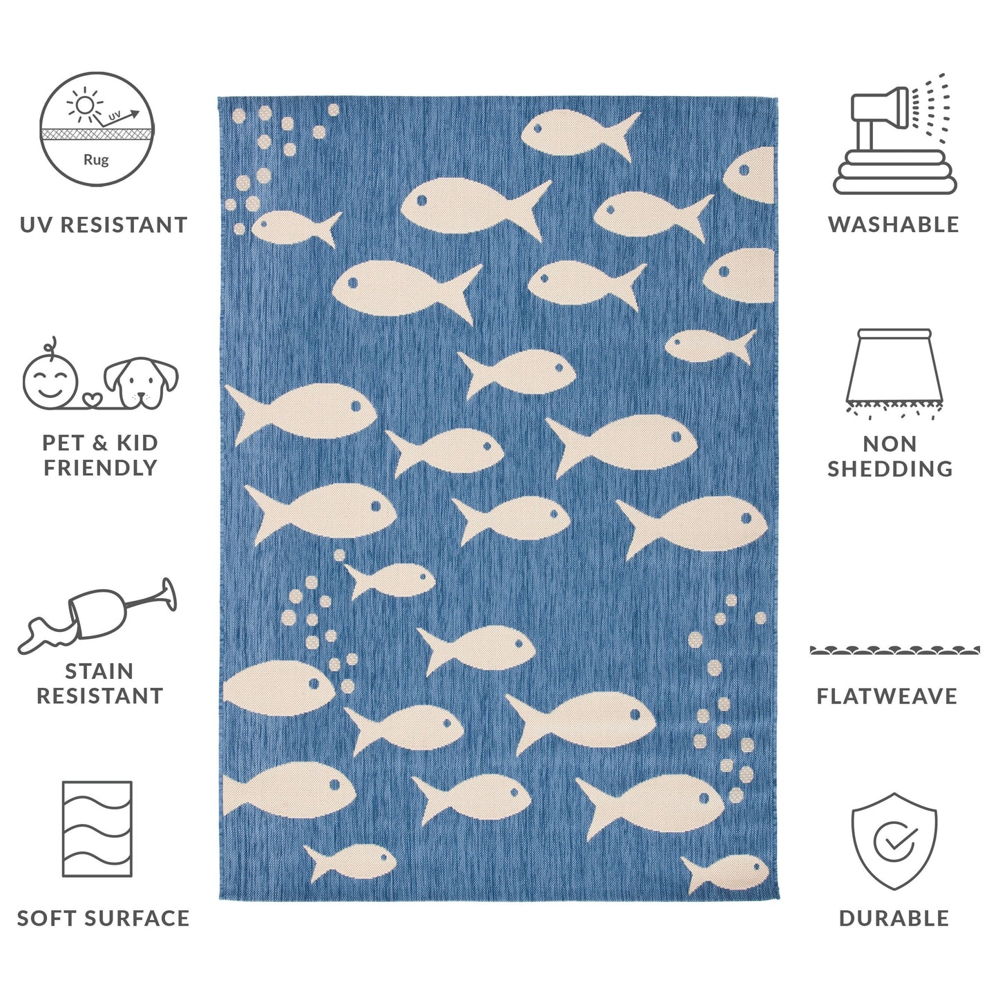Tapis de jardin imperméable pour intérieur/extérieur SAFAVIEH Courtyard Ragne
