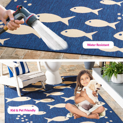 Tapis de jardin imperméable pour intérieur/extérieur SAFAVIEH Courtyard Ragne