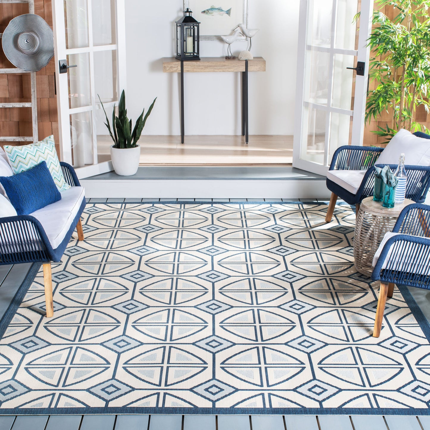 Tapis de jardin imperméable pour intérieur/extérieur SAFAVIEH Courtyard Saundra