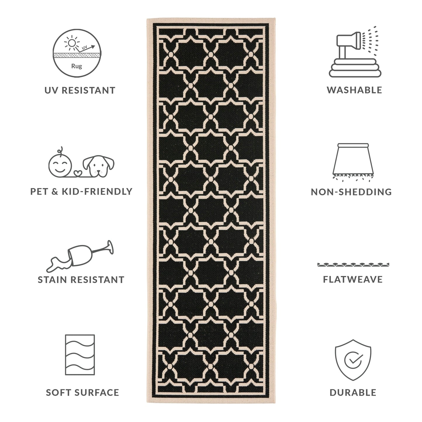 Tapis de jardin imperméable d'intérieur/extérieur SAFAVIEH Courtyard Thomasina