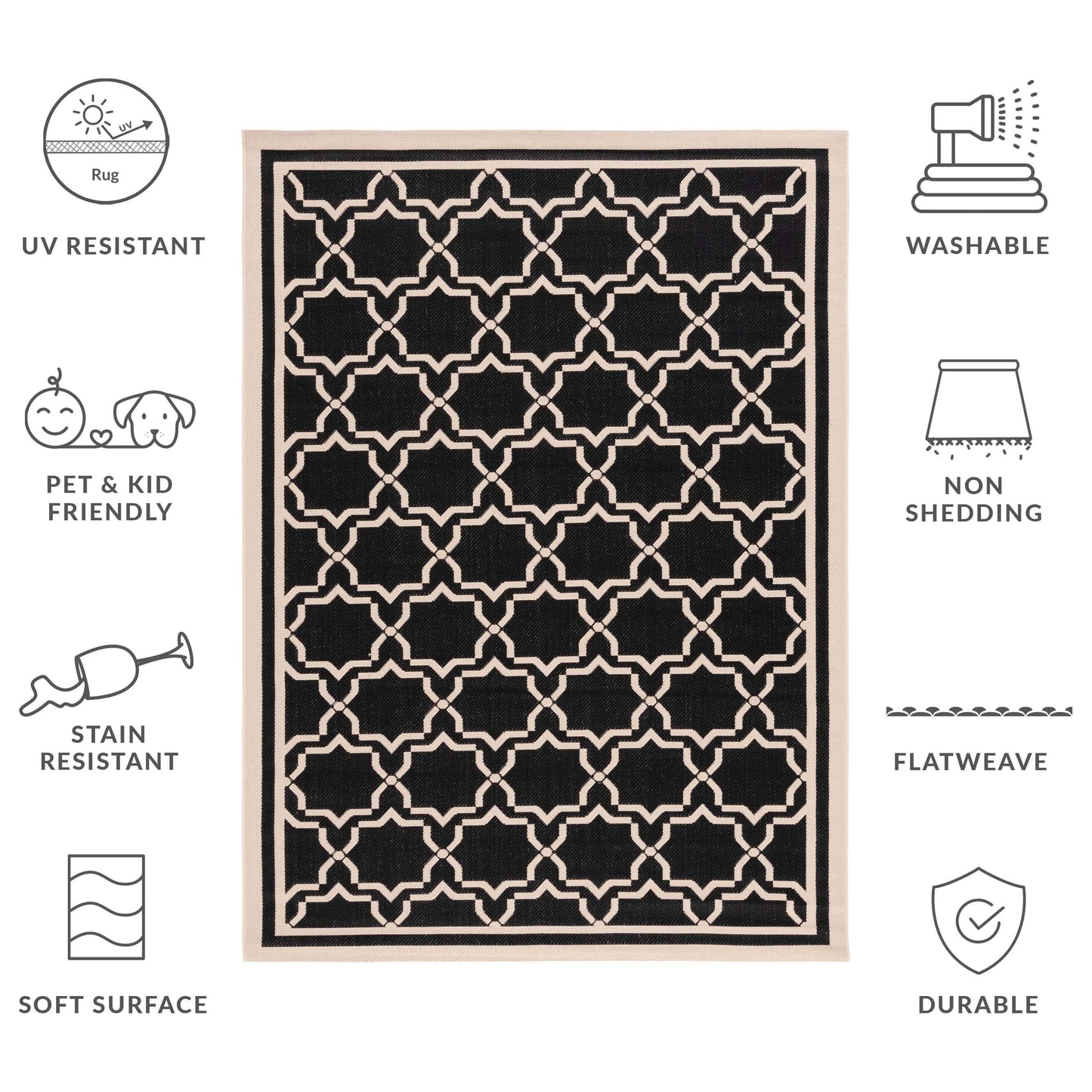 Tapis de jardin imperméable d'intérieur/extérieur SAFAVIEH Courtyard Thomasina