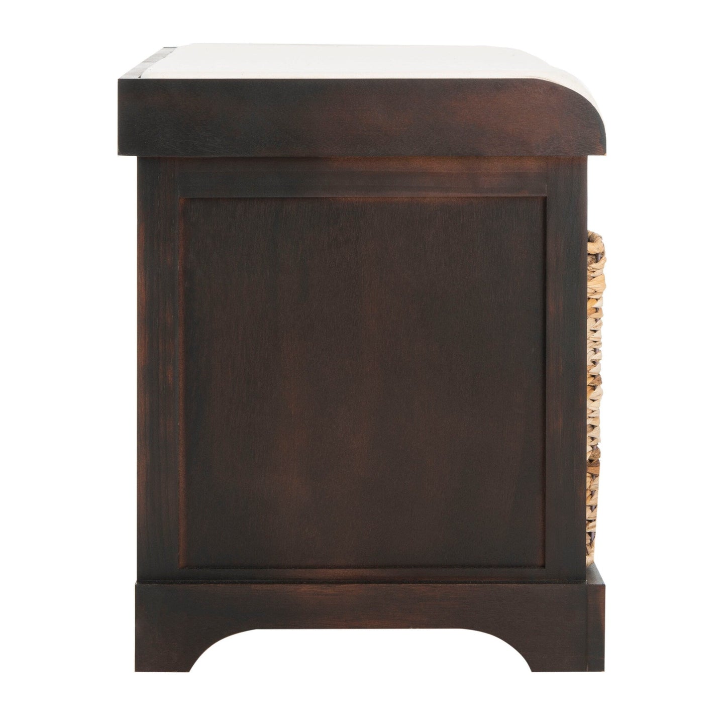 Banc de rangement tressé marron Euphemia de SAFAVIEH - 33,5 x 16,1 x 19,9 - 34 L x 16 P x 20 H