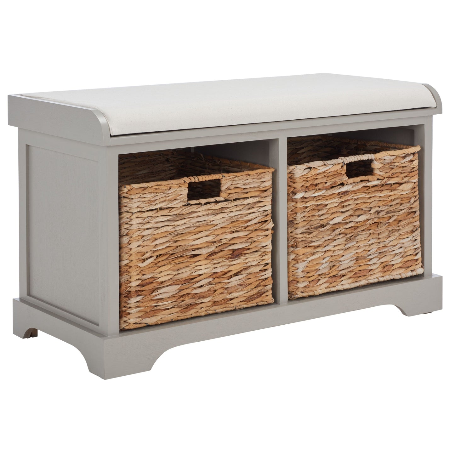 Banc de rangement tressé marron Euphemia de SAFAVIEH - 33,5 x 16,1 x 19,9 - 34 L x 16 P x 20 H