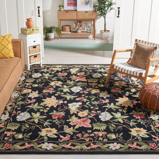 Tapis en laine floral Chelsea Yauhenia fait main SAFAVIEH de style campagnard français