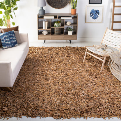 Tapis décoratif moderne en cuir fait main SAFAVIEH Shag Doinita