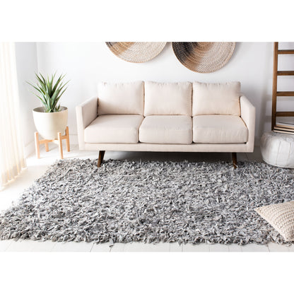 Tapis décoratif moderne en cuir fait main SAFAVIEH Shag Doinita