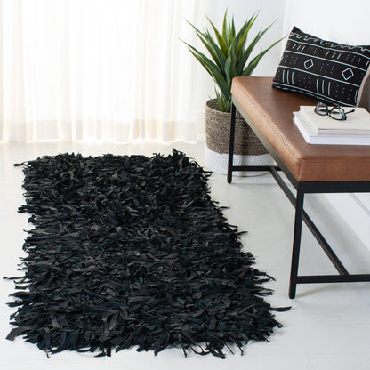 Tapis décoratif moderne en cuir fait main SAFAVIEH Shag Doinita