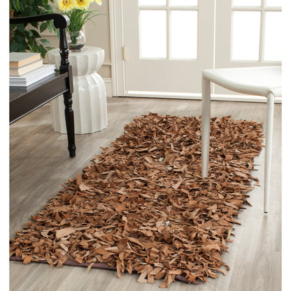 Tapis décoratif moderne en cuir fait main SAFAVIEH Shag Doinita
