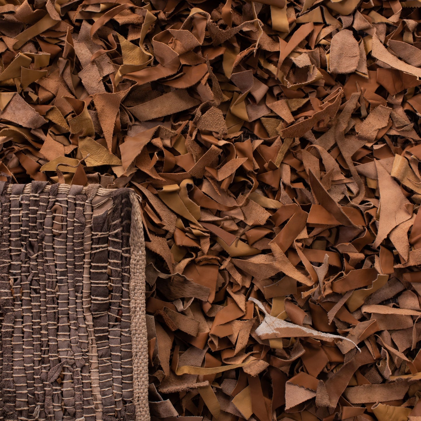 Tapis décoratif moderne en cuir fait main SAFAVIEH Shag Doinita