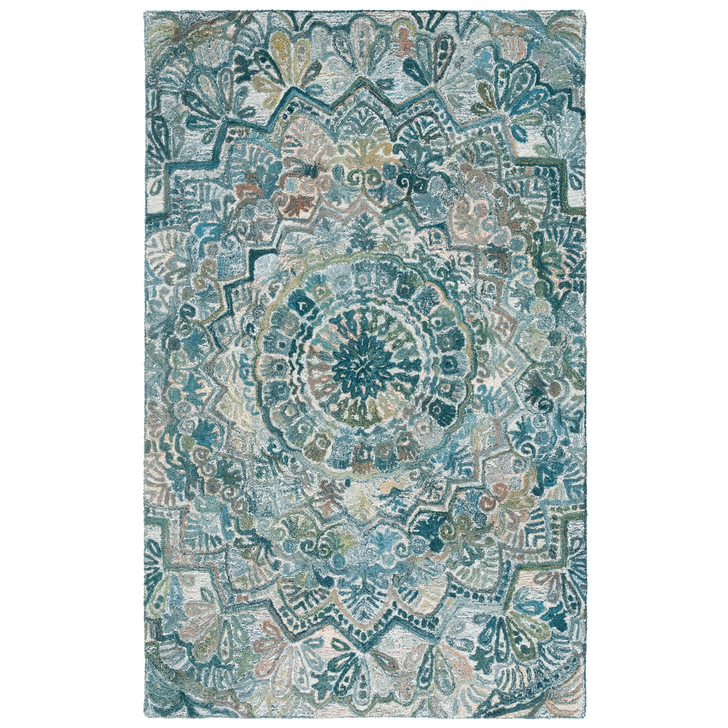 SAFAVIEH Tapis en laine à médaillon moderne Carlijn fait à la main