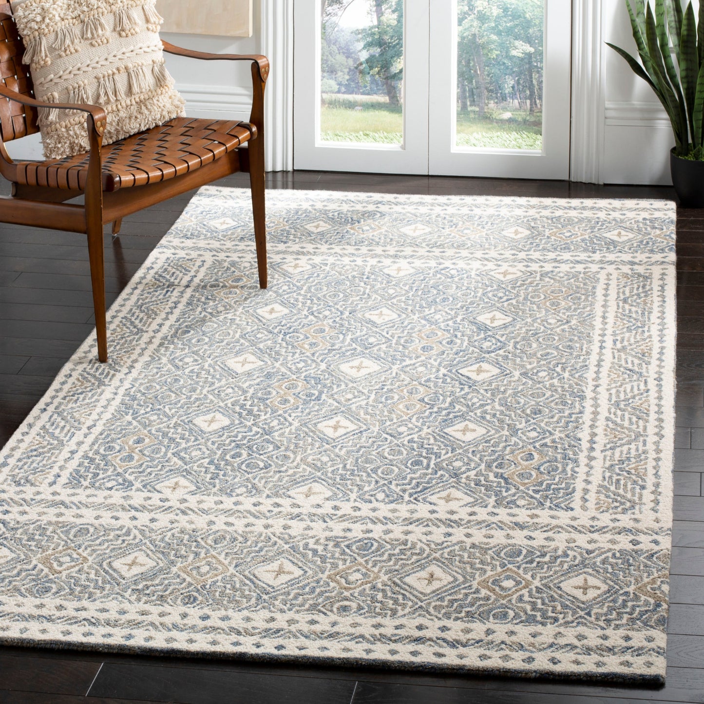 Tapis en laine Lutetia micro-bouclé fait main SAFAVIEH