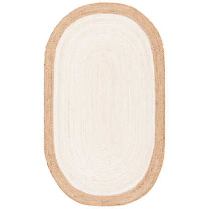 Tapis rond en jute fait main en fibres naturelles Jolette avec bordure SAFAVIEH