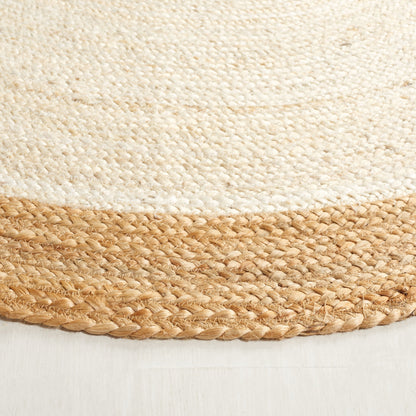 Tapis rond en jute fait main en fibres naturelles Jolette avec bordure SAFAVIEH