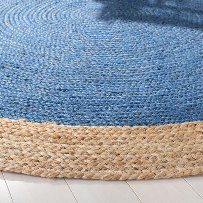 Tapis rond en jute fait main en fibres naturelles Jolette avec bordure SAFAVIEH