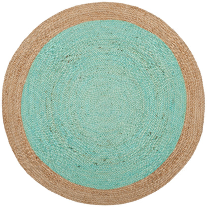 Tapis rond en jute fait main en fibres naturelles Jolette avec bordure SAFAVIEH