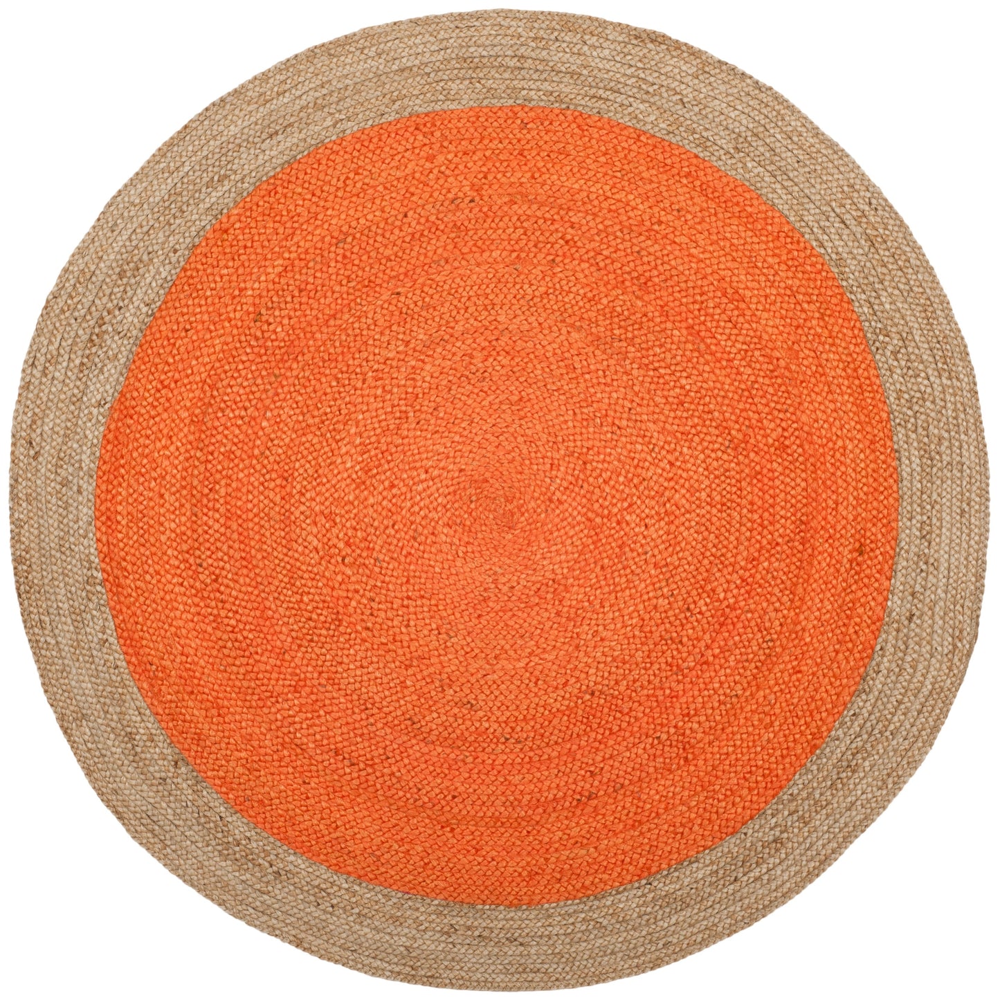 Tapis rond en jute fait main en fibres naturelles Jolette avec bordure SAFAVIEH